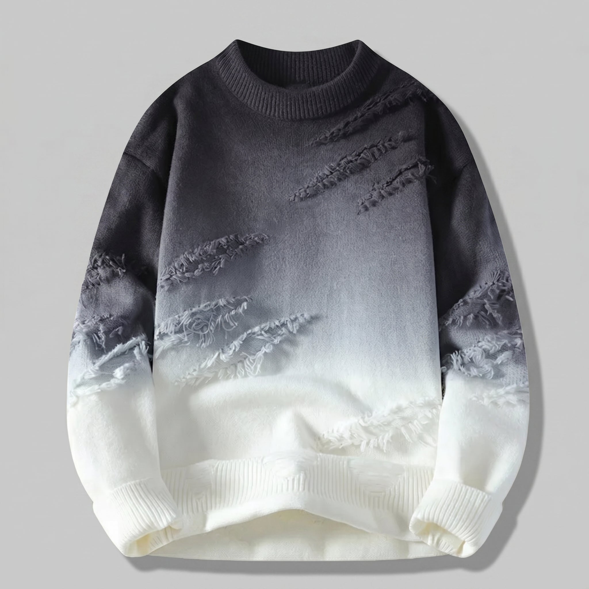 PRACTS Urban Verblasstes Distressed Rundhals-Sweatshirt