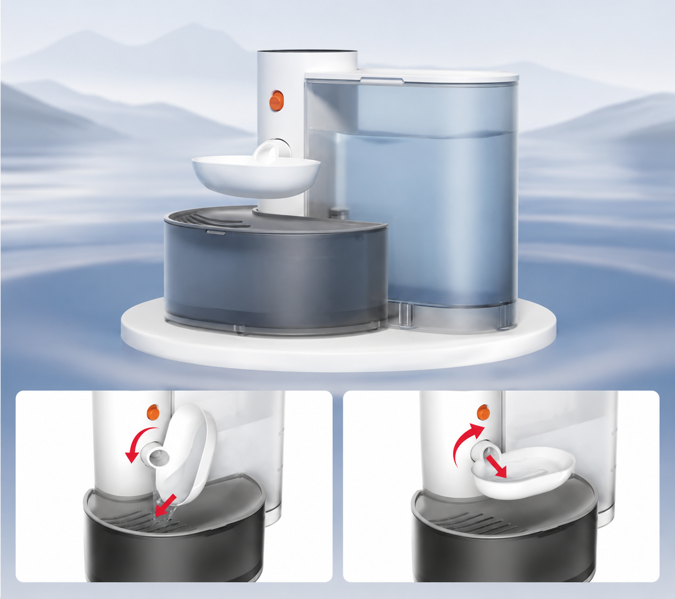 PRACTS Filterloser Selbstnachfüllender Trinkbrunnen